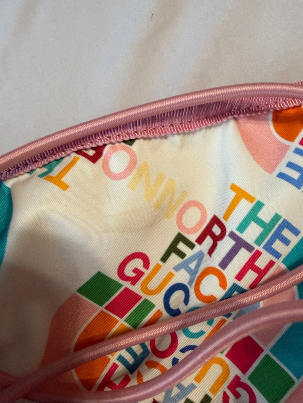 Gucci x The North Face Pink Multicolor Logo Print Crossbody Belt Bag - Picture 6 of 8